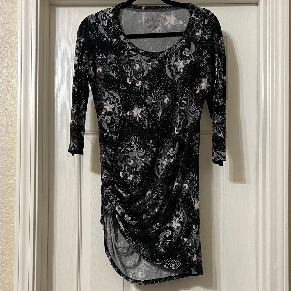 Jessica Simpson Black and White Asymmetrical Dress